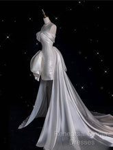 Unique Sheath Strapless Sequin Short White Wedding Dresses Brides Dress